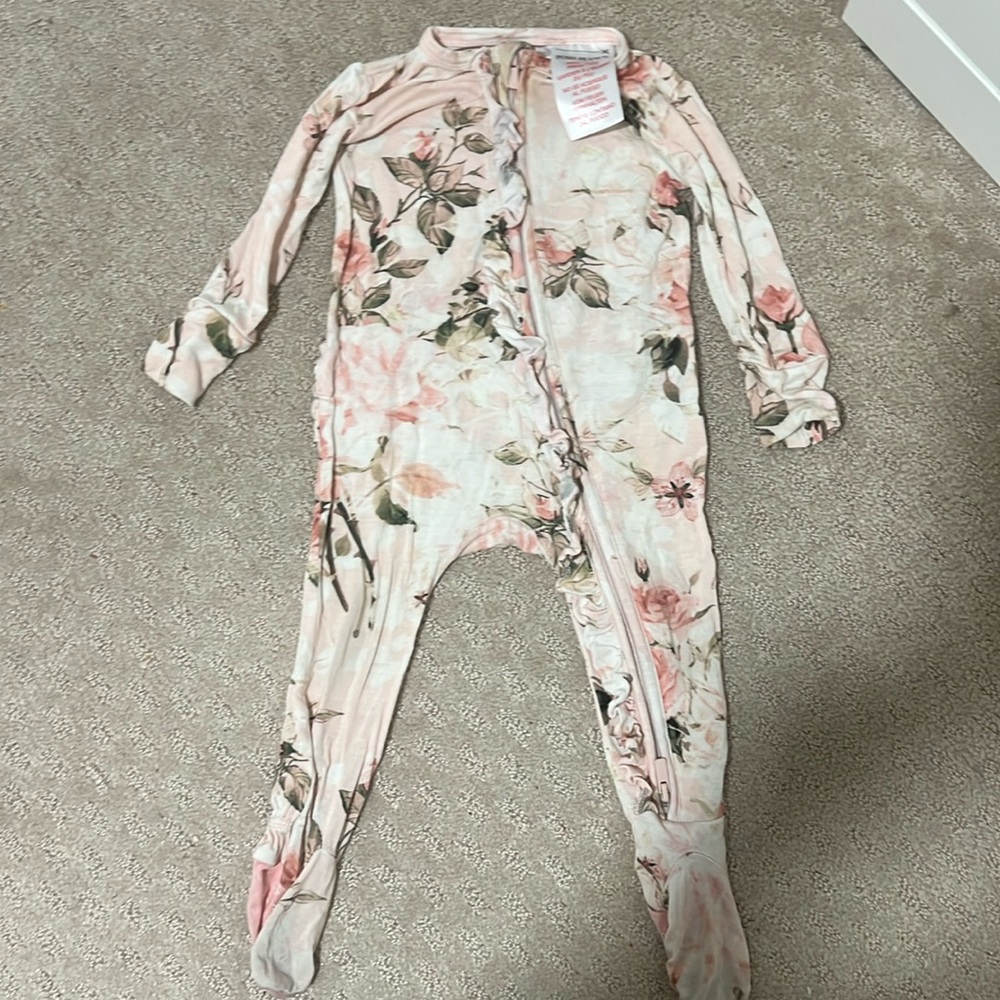 Posh peanut ruffles zippered one piece